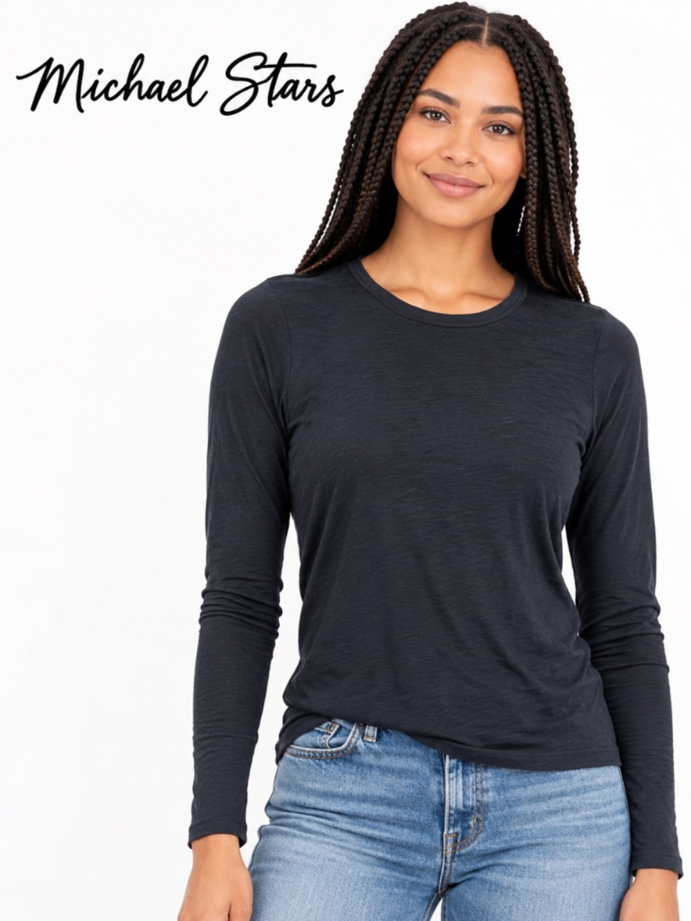 Michael Stars Black Long Sleeve Crew Tee